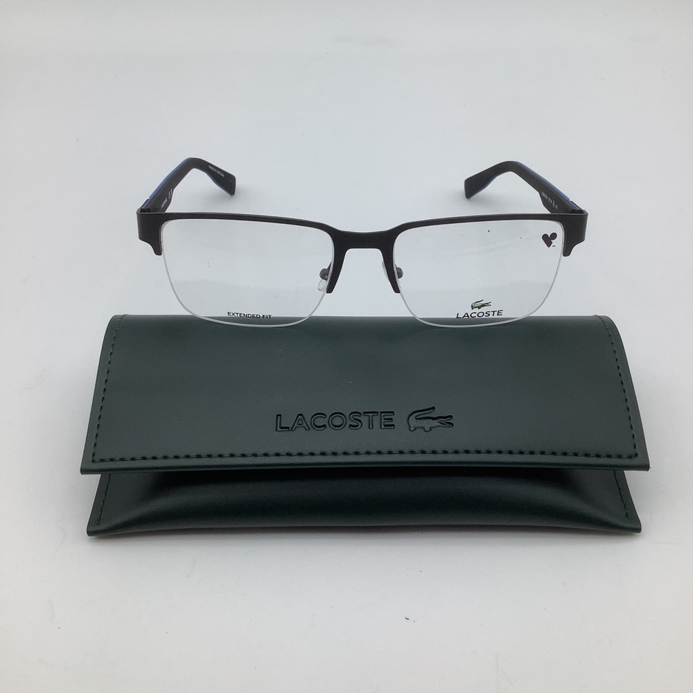 Lacoste L2305 N Mens Semi Rimless Eyeglasses Frames‎ Black Blue XL 57-19-145